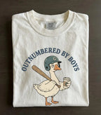 Comfort Colors Boy Mom Tee: Outnumbered Baseball Goose Graphic Unisex Shirt