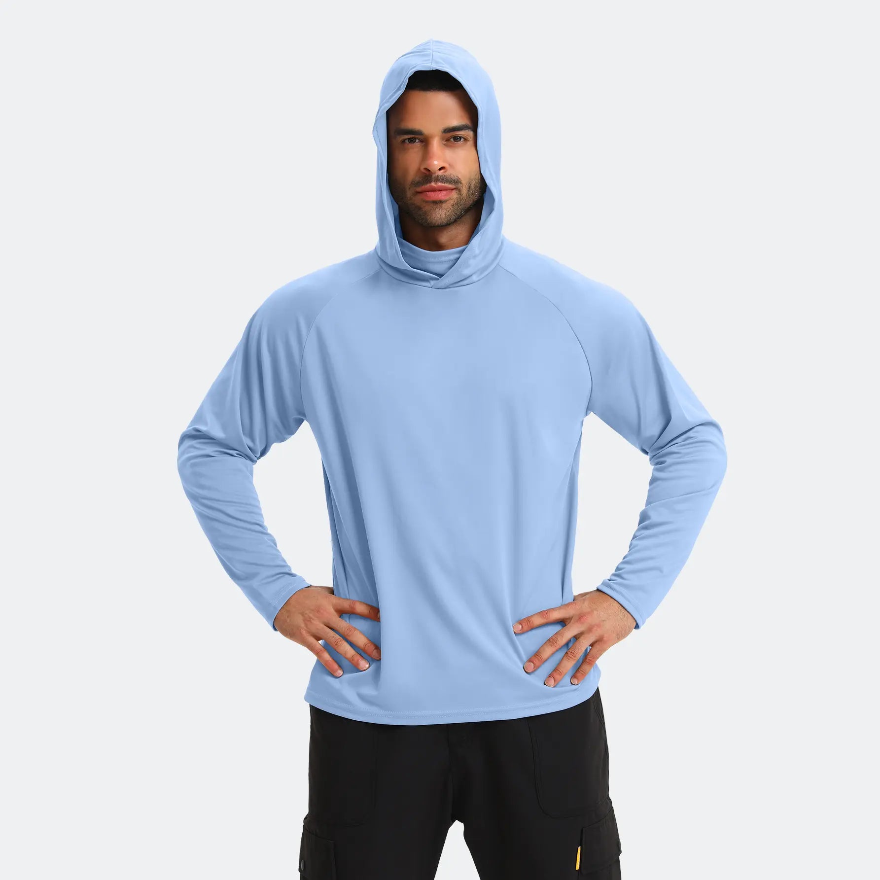 Men's Lightweight UPF Sun Protection Hoodie Pullovers – Quick-Dry Hooded Shirts with Face Mask