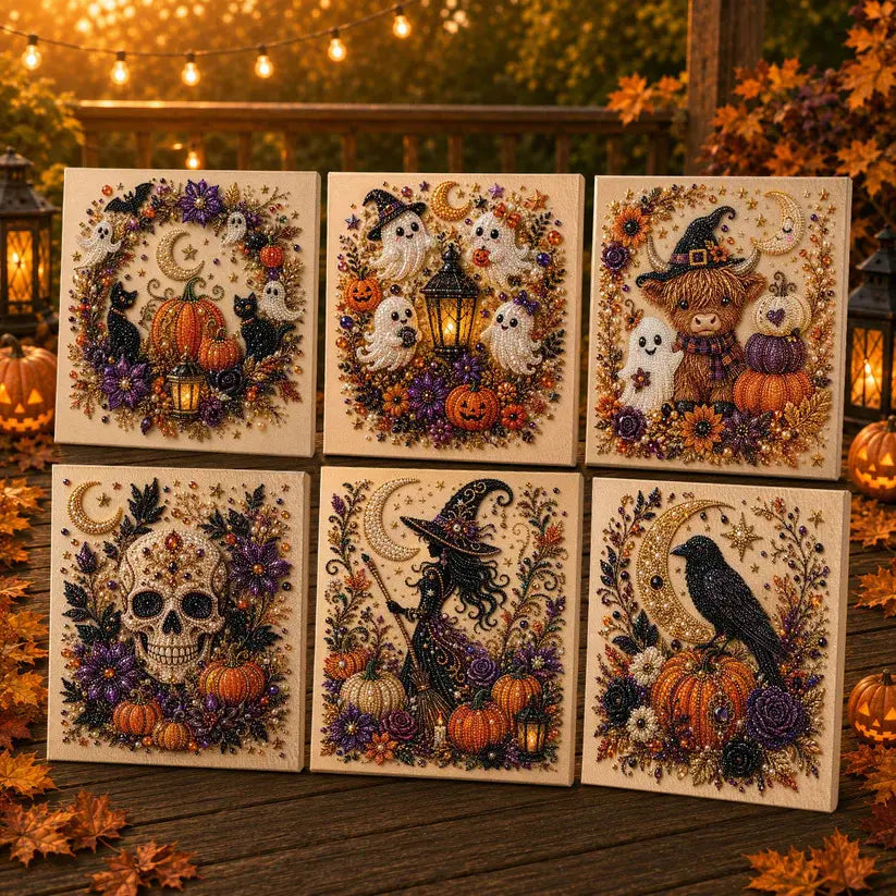 Halloween Ghost Pearl Art DIY Kit – Spooky Cute 3D Craft Gift for Fall Home Decor