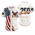 Men's USA 250th Anniversary Baseball Jersey – Vintage Patriotic 1776-2026 Eagle Button Down Shirt