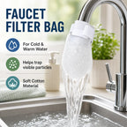 Faucet Cotton Sediment Filter Sock Bags – 50 Pack Splash-Reducing Tap Water Strainer
