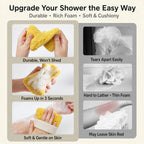 2-Pack Soft Bath Sponge with Soap Pocket – Quick-Foaming Body Scrub Sponge