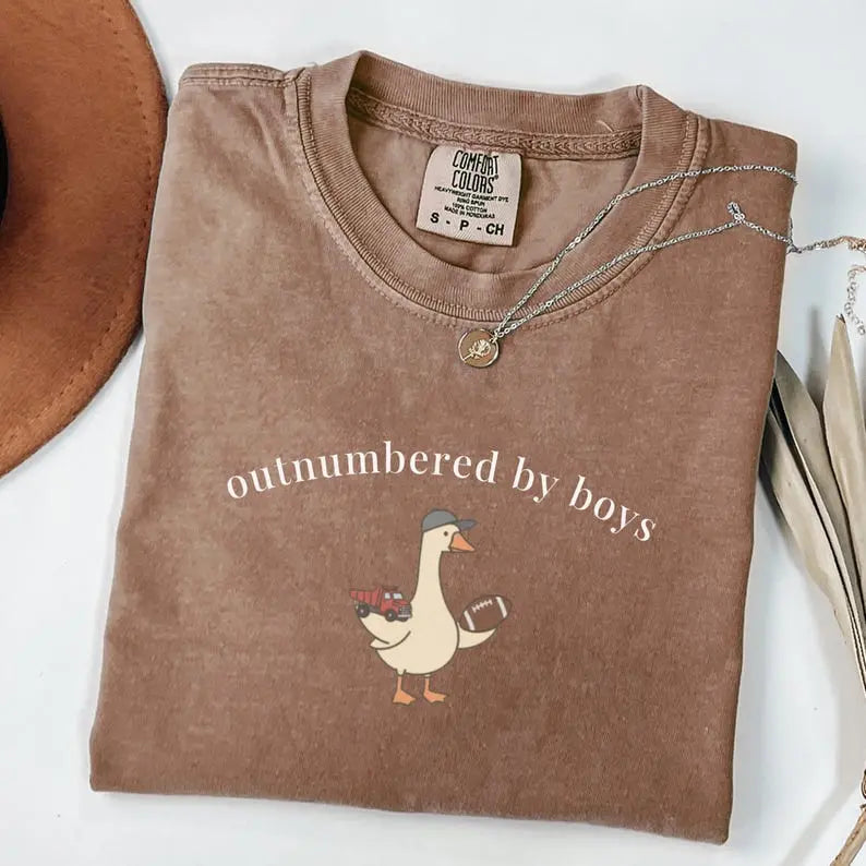 Comfort Colors Funny Boy Mom Goose Tee - Cute Mother's Day Gift for Boy Mama
