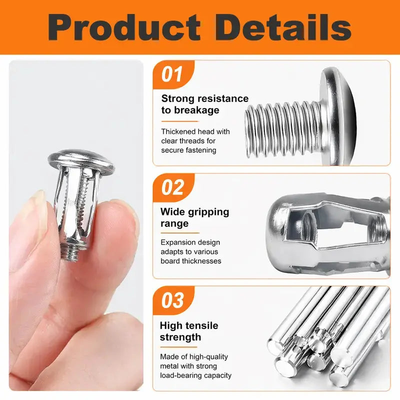 30 Piece Heavy-Duty Carbon Steel Rivet Nut Set – M4, M5 & M6