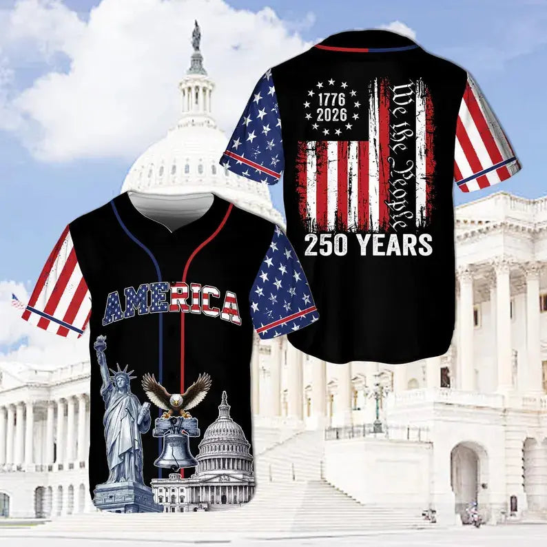 USA 250th Anniversary "1776-2026" Patriotic "We The People" Baseball Jersey
