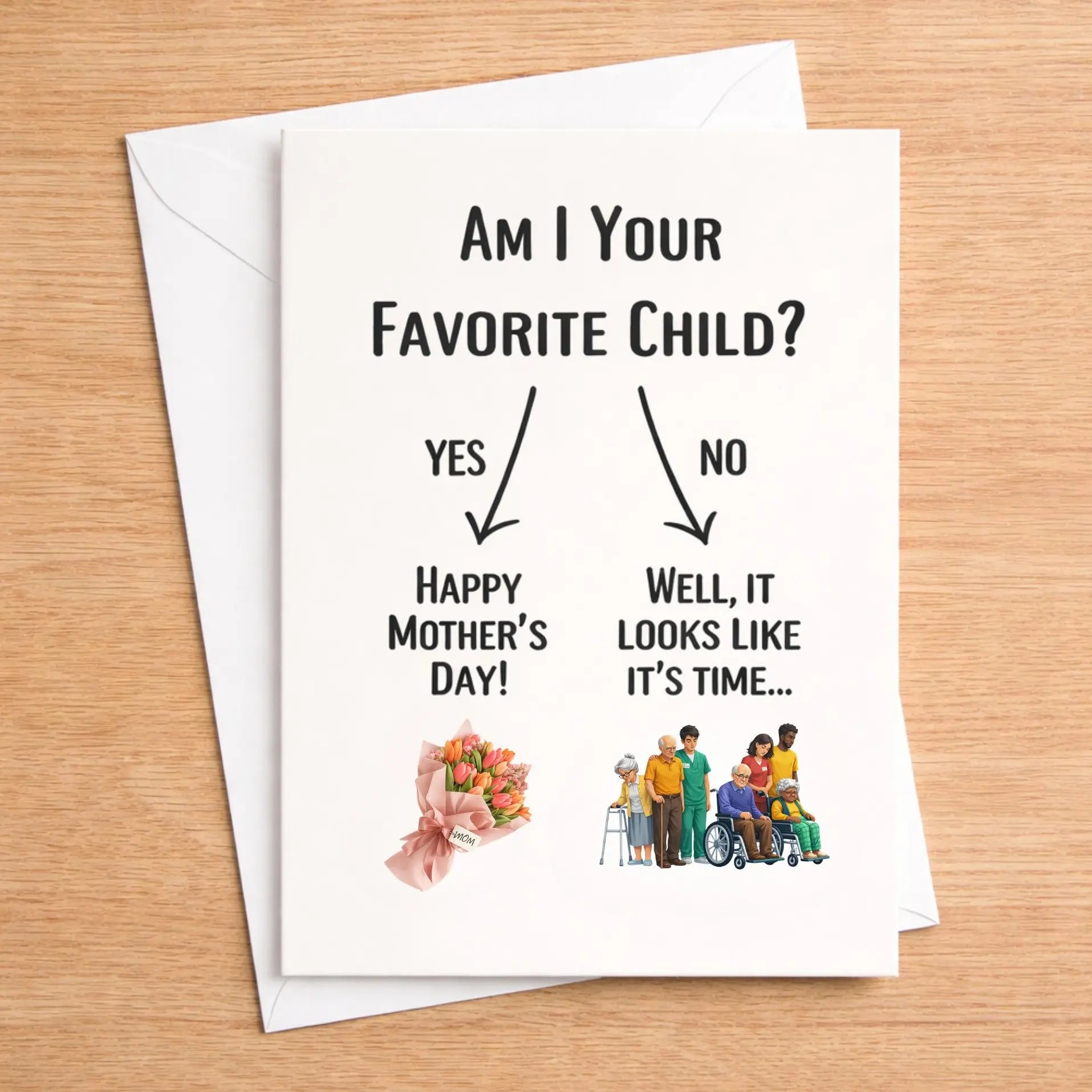 Funny Mother's Day Card | Sarcastic Gag Gift for Mom (Blank Inside)